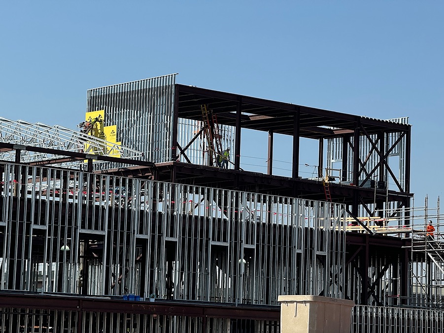 General contractor overseeing commercial construction site