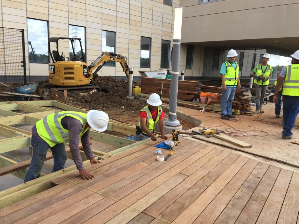 Commercial building under construction by general contractor